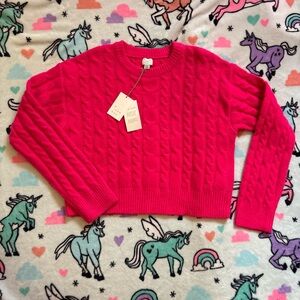 a new day Fuchsia Cable Knit Sweater